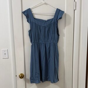 Market & Spruce Dusty Blue Square-Neck Sleeveless Dress